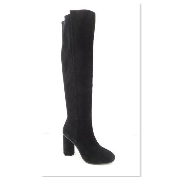 New STUART WEITZMAN Black Suede Knee High Boots 8 - Picture 2 of 9